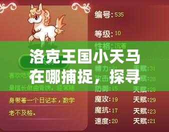 洛克王國(guó)小天馬在哪捕捉，探尋最神秘的寵物捕捉攻略！