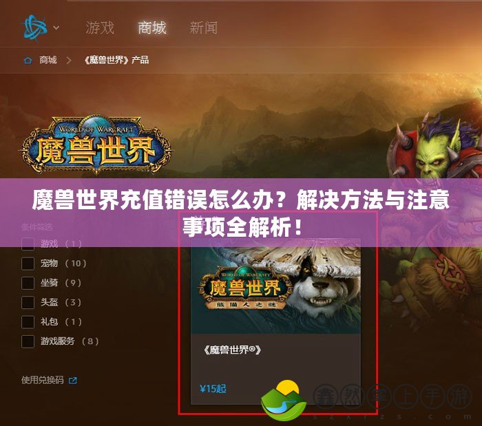 魔獸世界充值錯誤怎么辦？解決方法與注意事項全解析！