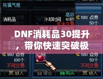 DNF消耗品30提升，帶你快速突破極限，實(shí)力飆升！