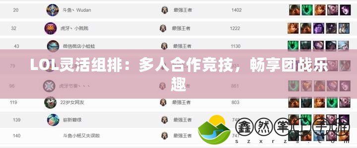LOL靈活組排：多人合作競技，暢享團戰(zhàn)樂趣