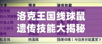 洛克王國(guó)線球鼠遺傳技能大揭秘——如何通過遺傳技能讓線球鼠更強(qiáng)大！