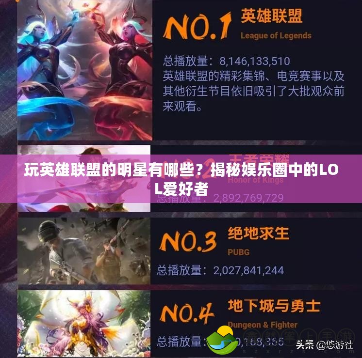 玩英雄聯(lián)盟的明星有哪些？揭秘娛樂圈中的LOL愛好者