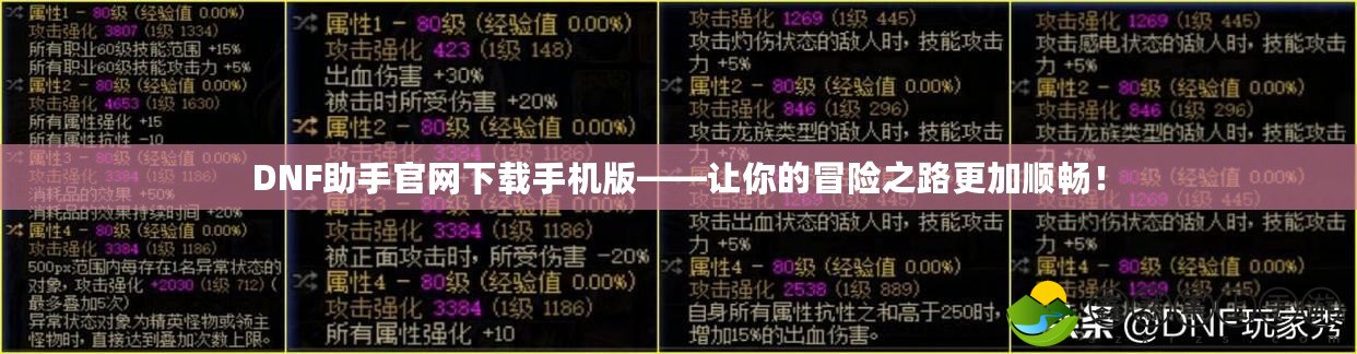 DNF助手官網(wǎng)下載手機版——讓你的冒險之路更加順暢！