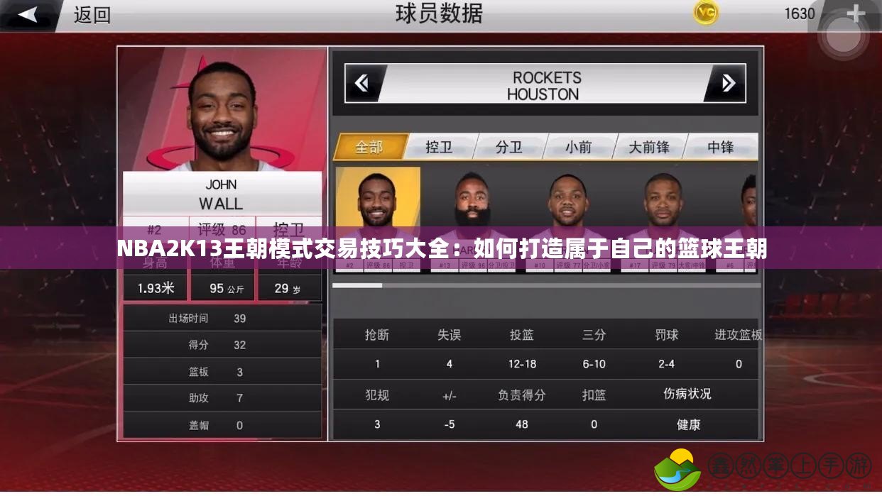 NBA2K13王朝模式交易技巧大全：如何打造屬于自己的籃球王朝